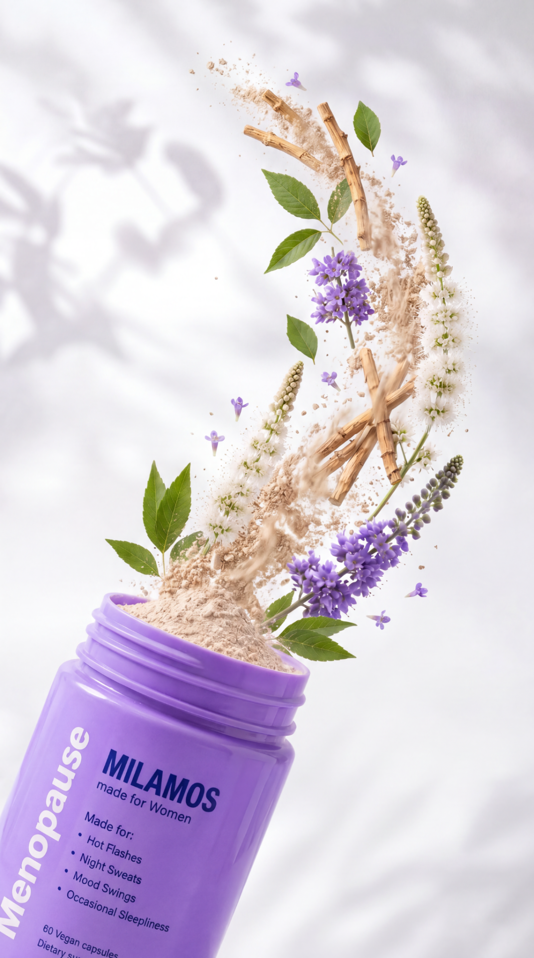 MILAMOS menopauzės papildas su natūraliais ingredientais